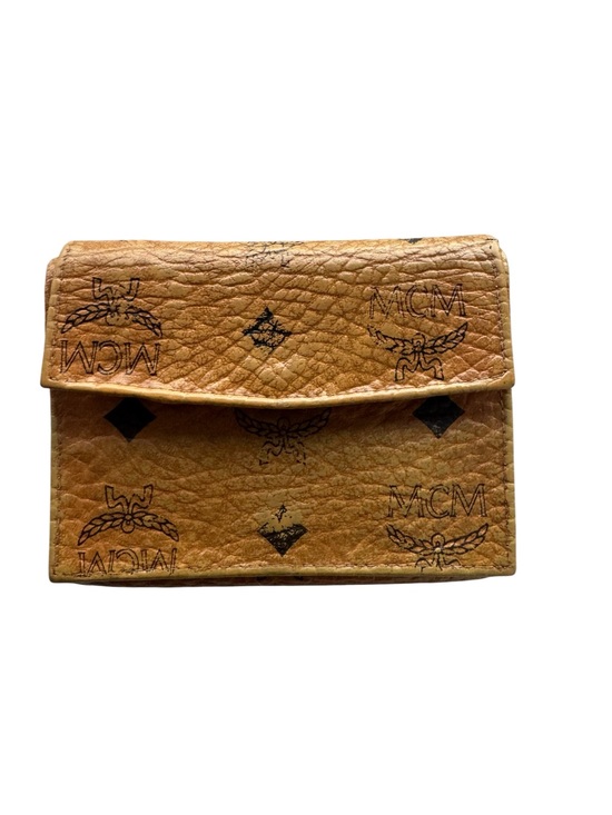 MCM Handbags - GUC - MCM Cognac Visetos Monogram Wallet Trifold Leather Wallet - Good conditio